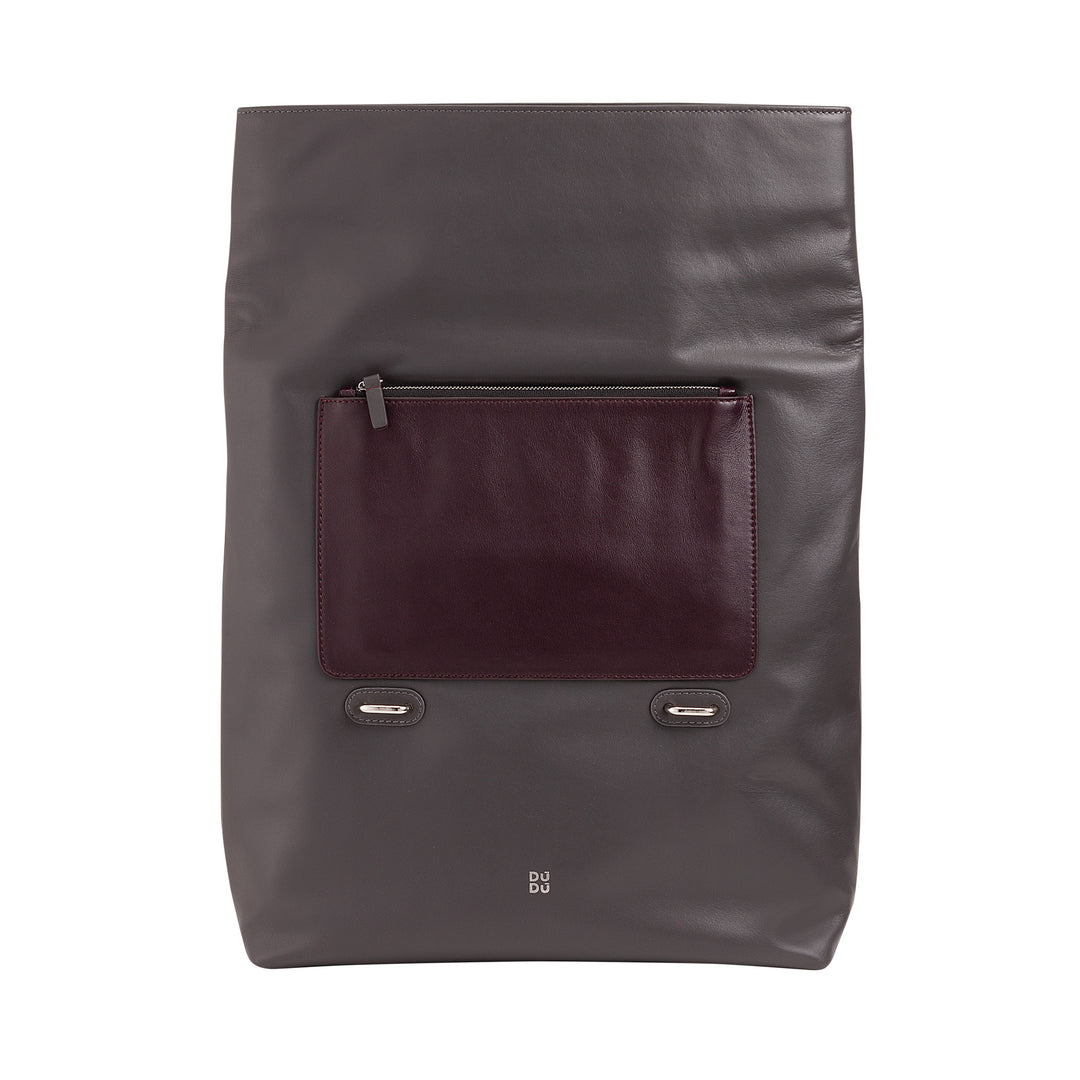 DUDU Bunter Lederrucksack für Männer und Frauen, großer weicher Rucksack, 14 l, viele Taschen, lässiges Sportdesign