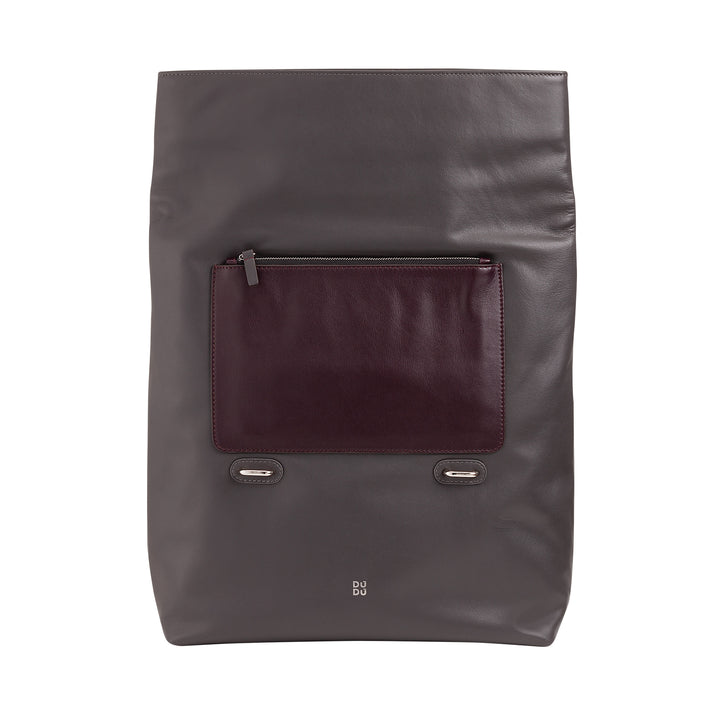 DUDU Bunter Lederrucksack für Männer und Frauen, großer weicher Rucksack, 14 l, viele Taschen, lässiges Sportdesign