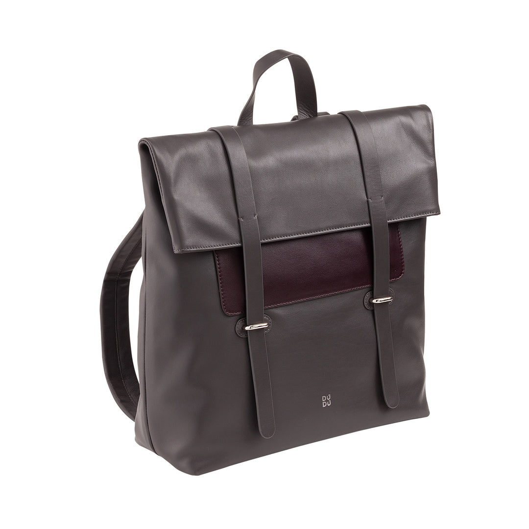 DUDU Bunter Lederrucksack für Männer und Frauen, großer weicher Rucksack, 14 l, viele Taschen, lässiges Sportdesign
