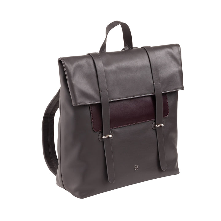 DUDU Bunter Lederrucksack für Männer und Frauen, großer weicher Rucksack, 14 l, viele Taschen, lässiges Sportdesign