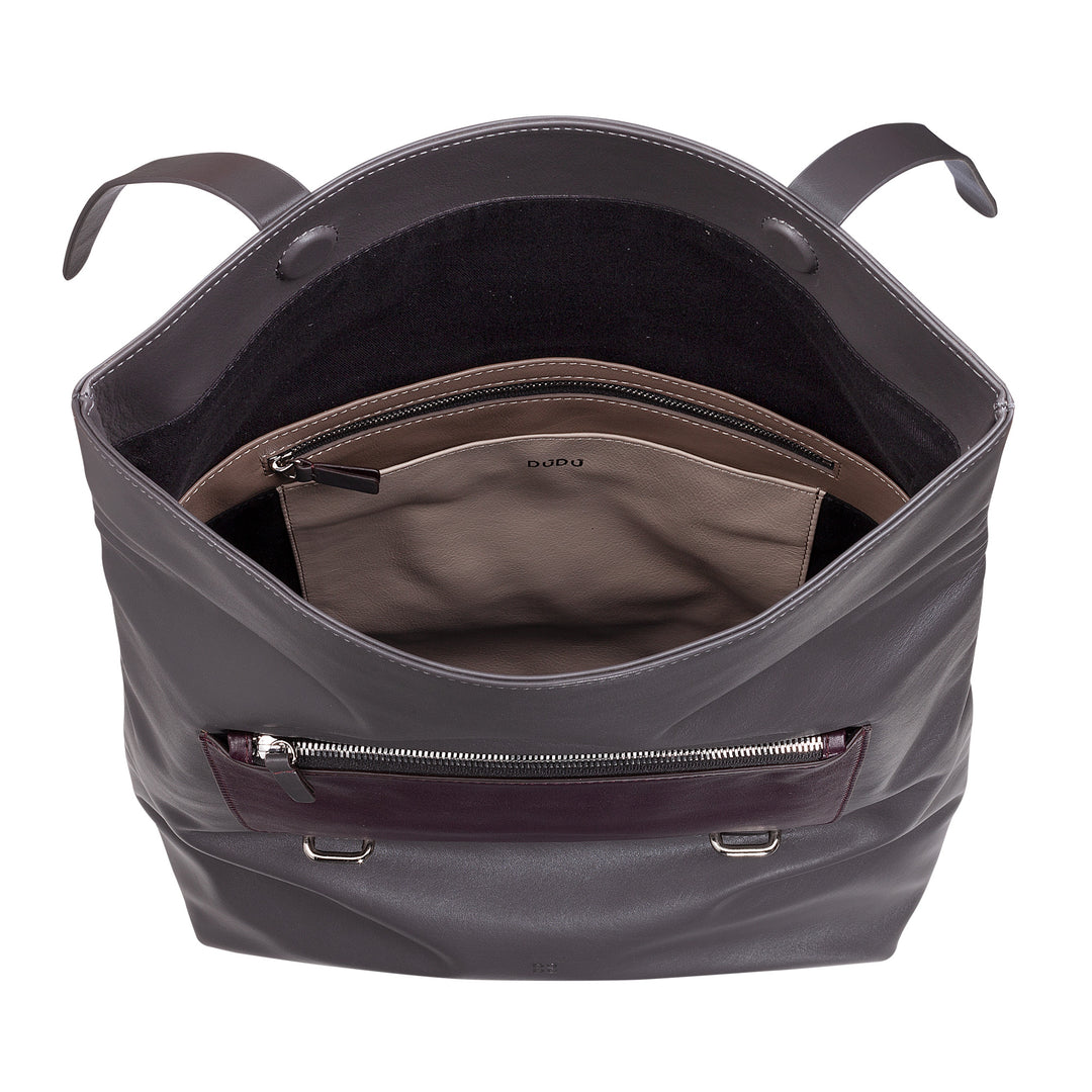 DUDU Bunter Lederrucksack für Männer und Frauen, großer weicher Rucksack, 14 l, viele Taschen, lässiges Sportdesign