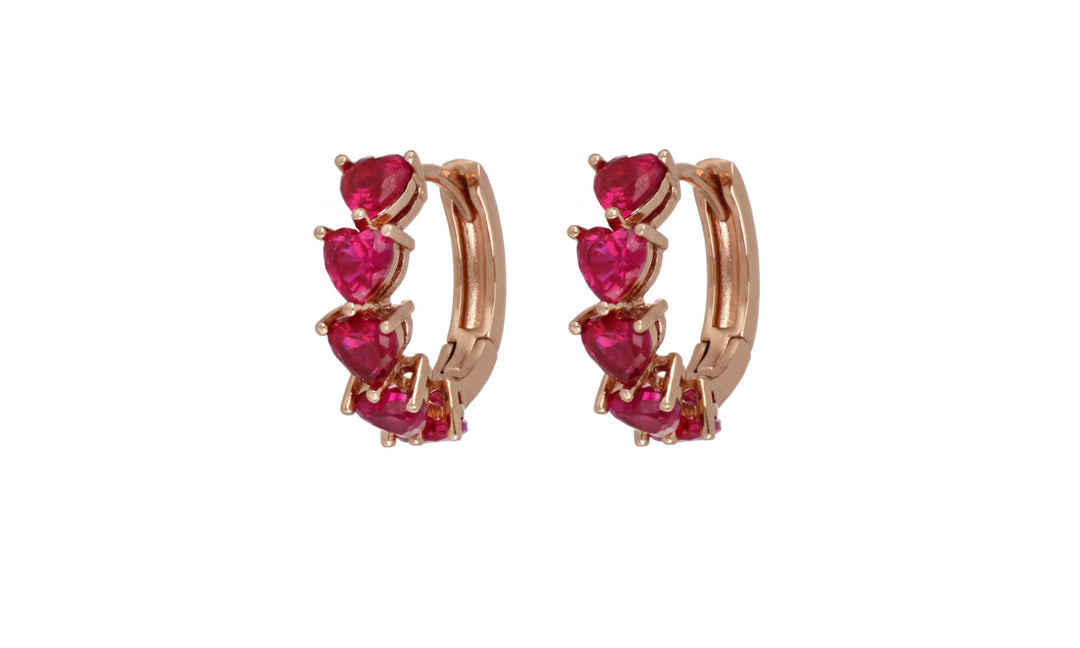 Coeurs Milan boucles d'oreilles cercle Heartfall Bagutta Collection argent 925 finition PVD or rose 24916493
