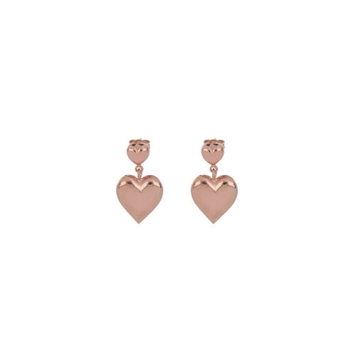 Hearts Milan Earrings Double Air Pop Dolly Park Collection 925 Silver Finish PVD Rose Gold 24972079