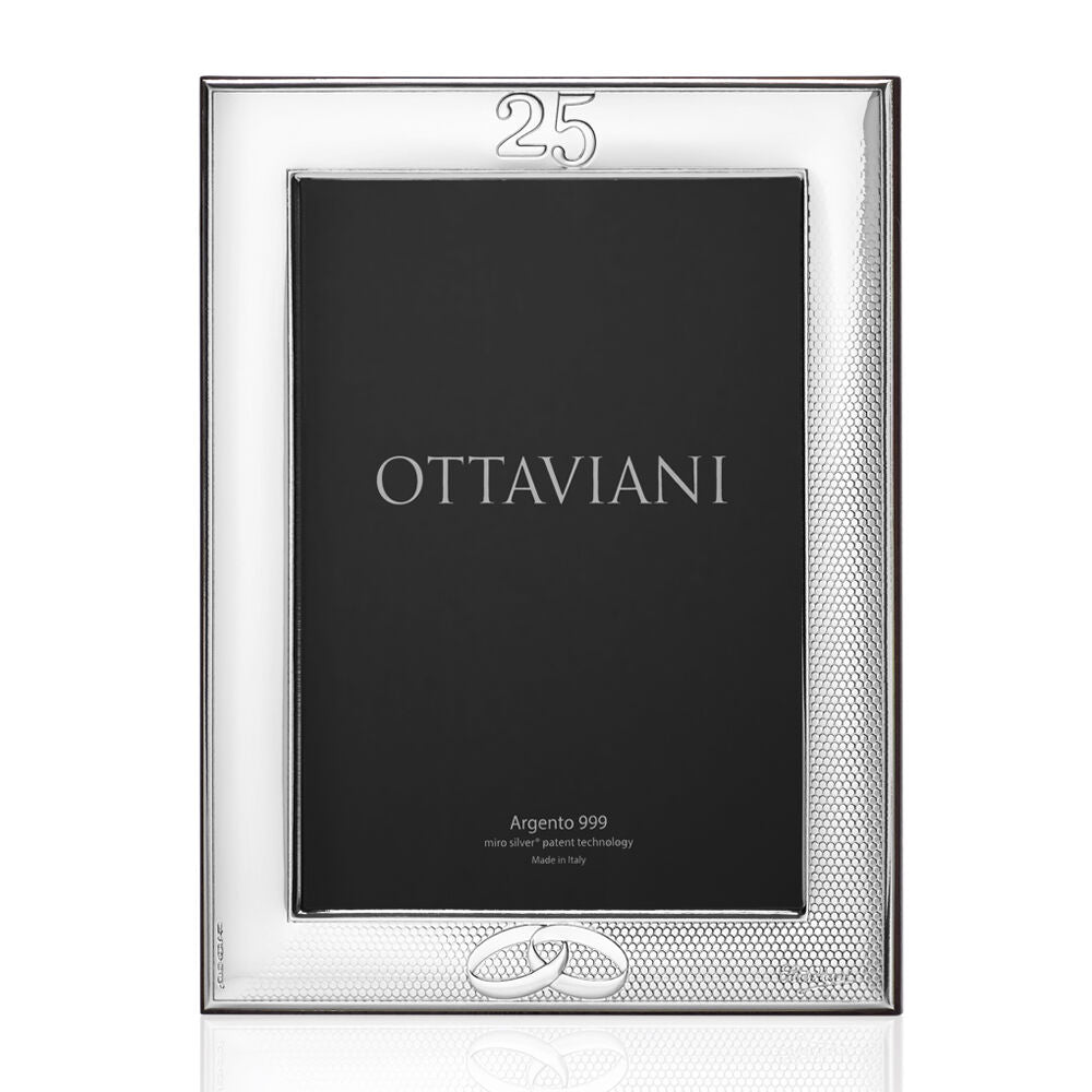 Ottaviani 25 jaar huwelijksframe 18x24cm zilverlaminaat 999 5014