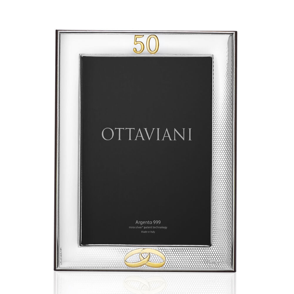 Marco Ottaviani 50 años de matrimonio 18x24cm plata laminada 999 5015