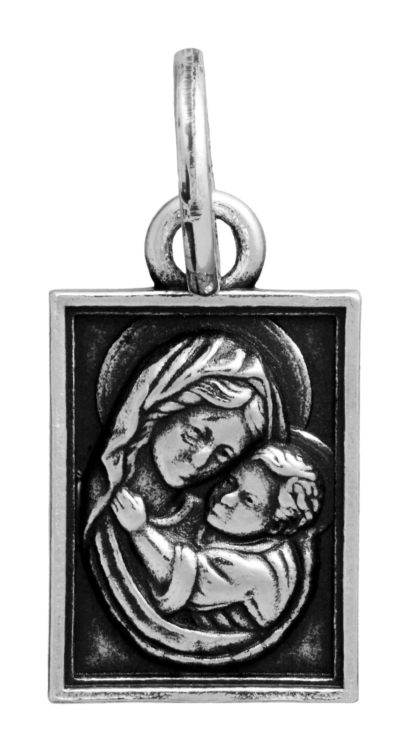 Giovanni Raspini encanto colgante Madonna con Niño Grande plata 925 11715