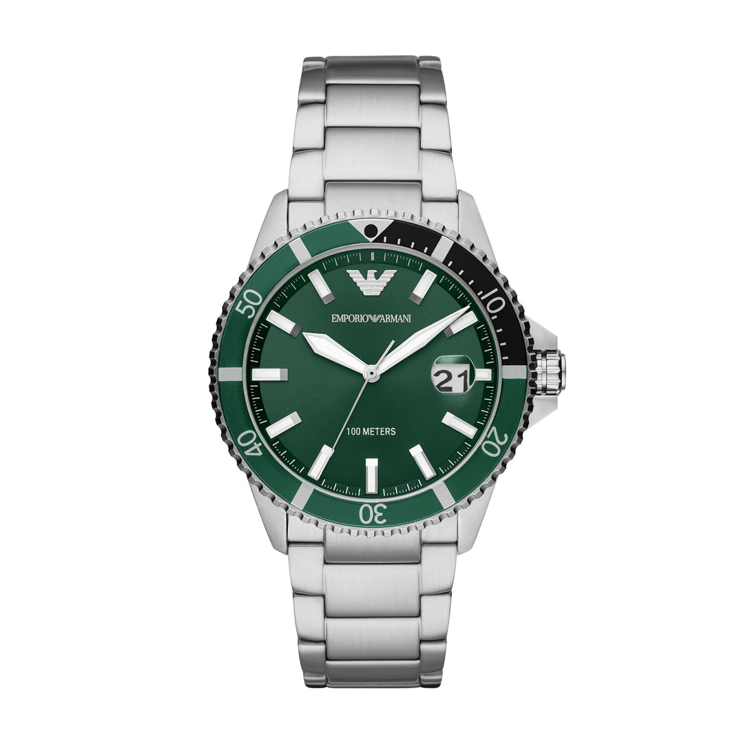 Emporio Armani orologio uomo Diver verde 42mm quarzo acciaio AR11338