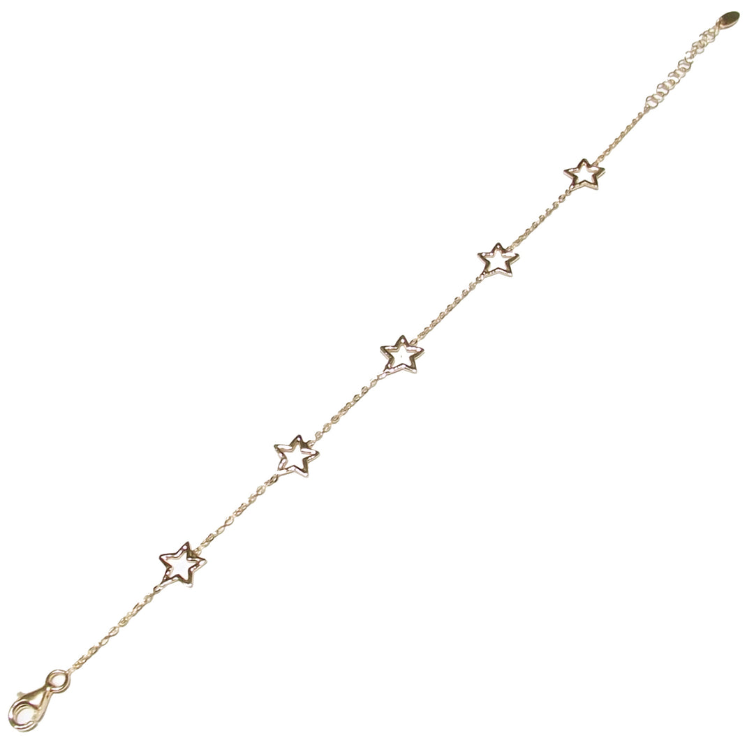 Capodagli 5-Sterne-Armband mit 925 Silbergewinde PVD-Gelbgold-Hirn-BR-