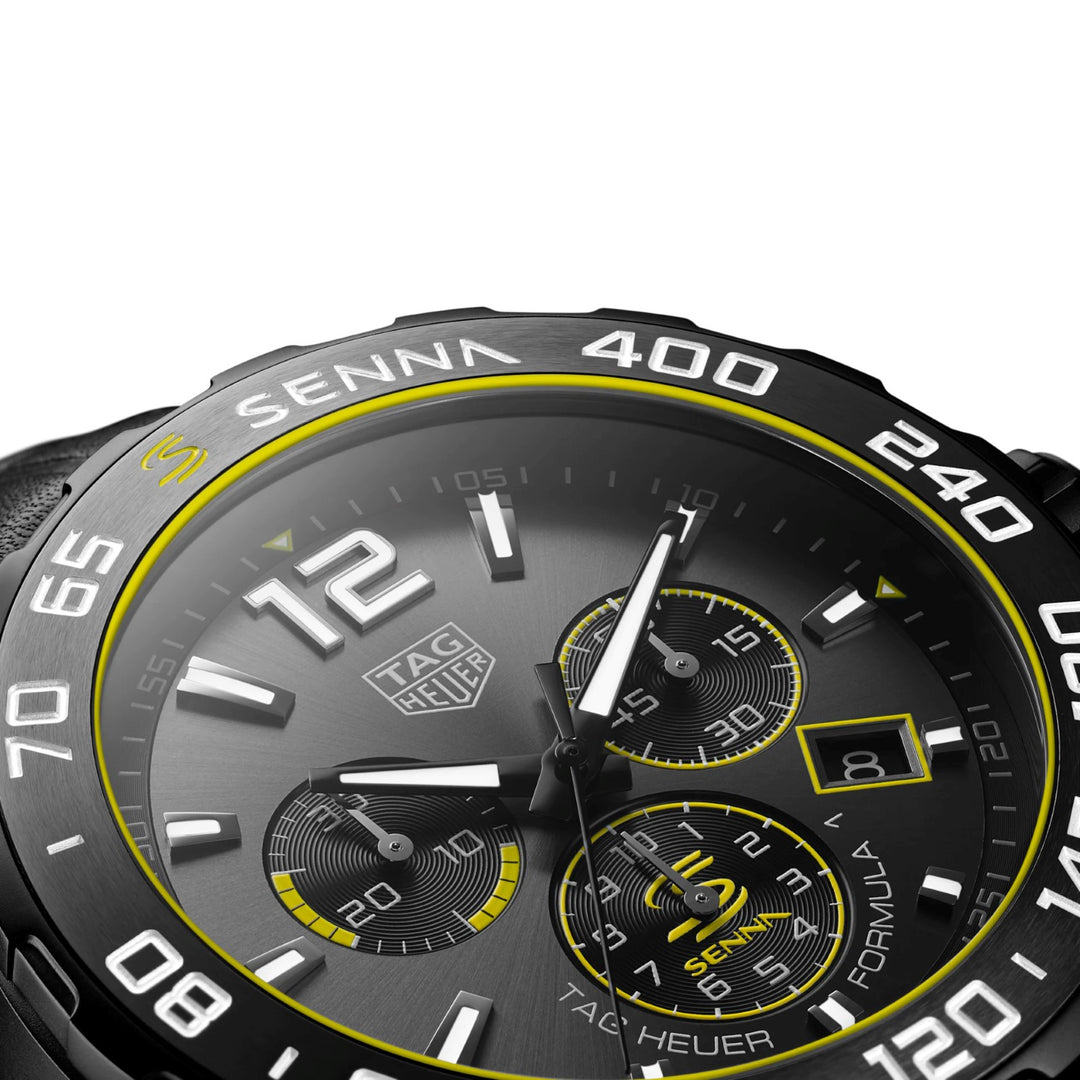 TAG Heuer orologio Formula 1 x Senna 43mm grigio quarzo acciaio finitura PVD nero CAZ101AJ.FC6487