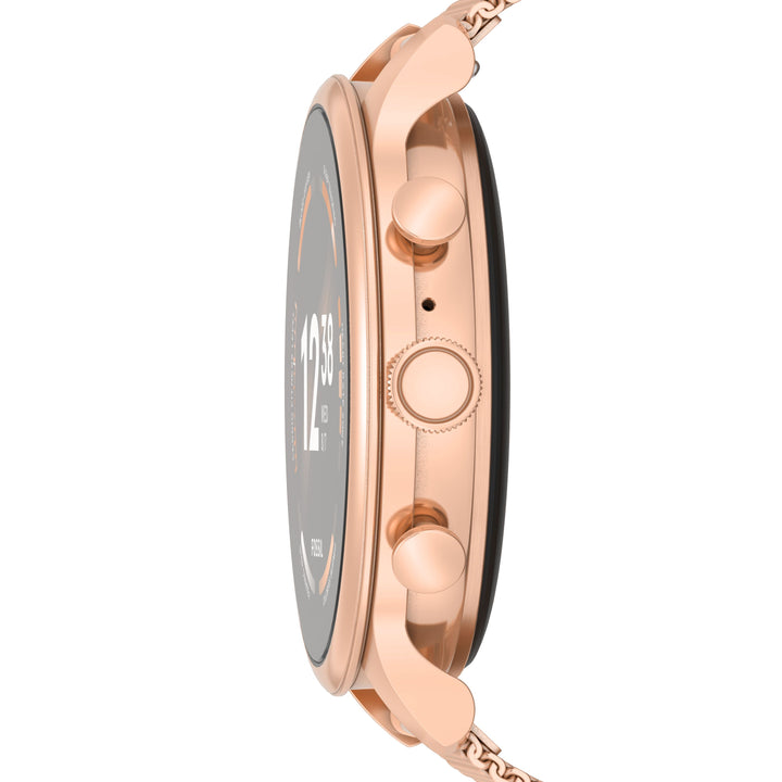 Reloj inteligente Fossil Gen 6 con brazalete de malla de acero rosa dorado FTW6082