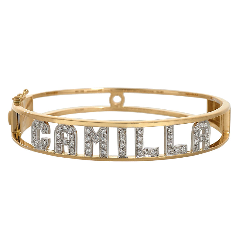 Bracelet rigide Camilla en or jaune et blanc 18 carats diamants SI 0005 BR