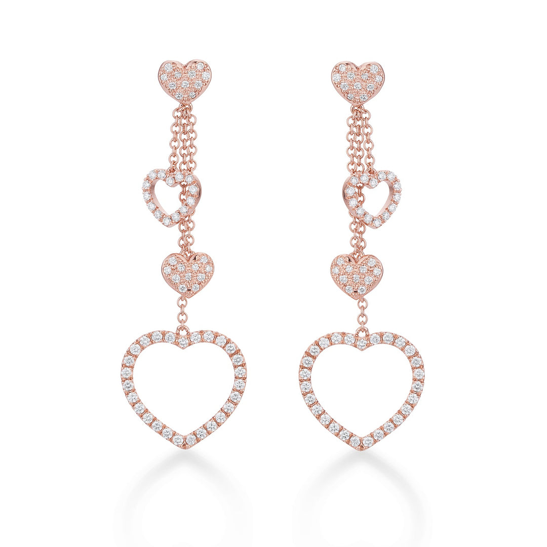 Golay heart earrings pendants with diamonds