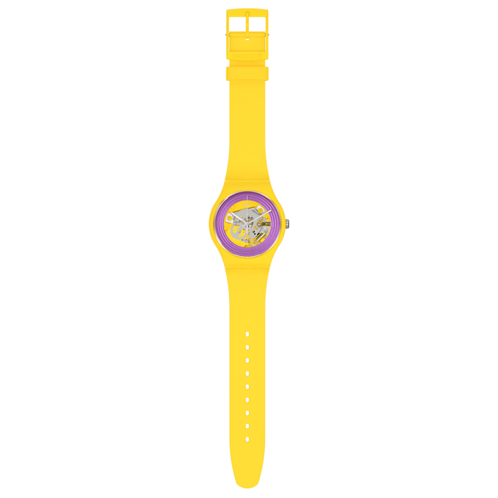 Swatch orologio PURPLE RINGS YELLOW Originals New Gent Biosourced 41mm SO29J100