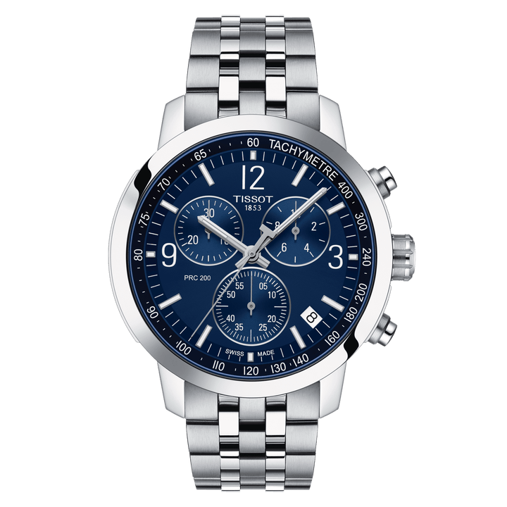 Tissot orologio PRC 200 Chronograph 42mm blu quarzo acciaio T114.417.11.047.00