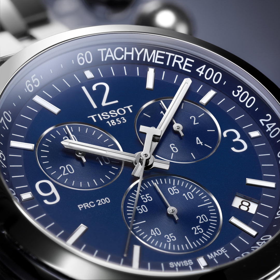 Tissot orologio PRC 200 Chronograph 42mm blu quarzo acciaio T114.417.11.047.00
