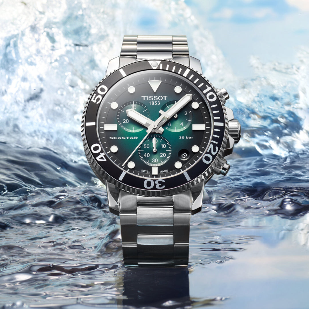 Tissot Watch Seastar 1000 Chronograph 45,5 mm Green Quartz Steel T120.417.11.091.01