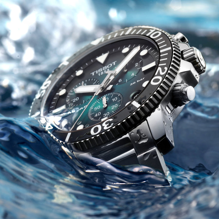 Tissot Watch Seastar 1000 Chronograph 45,5 mm grüner Quarzstahl T120.417.11.091.01