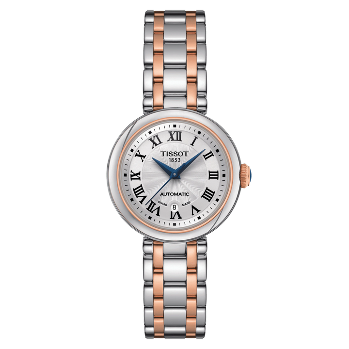 Tissot orologio Bellissima Automatic 29mm bianco automatico acciaio finiture PVD oro rosa T126.207.22.013.00