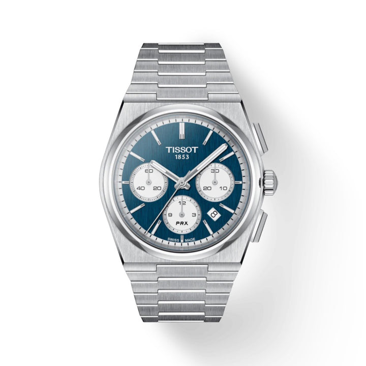 Tissot orologio PRX Automatic Chronograph 42mm blu automatico acciaio T137.427.11.041.00