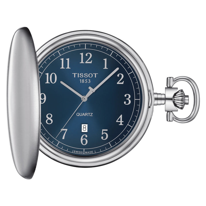 Tissot orologio da tasca Savonette 48,5mm blu quarzo acciaio T862.410.19.042.00