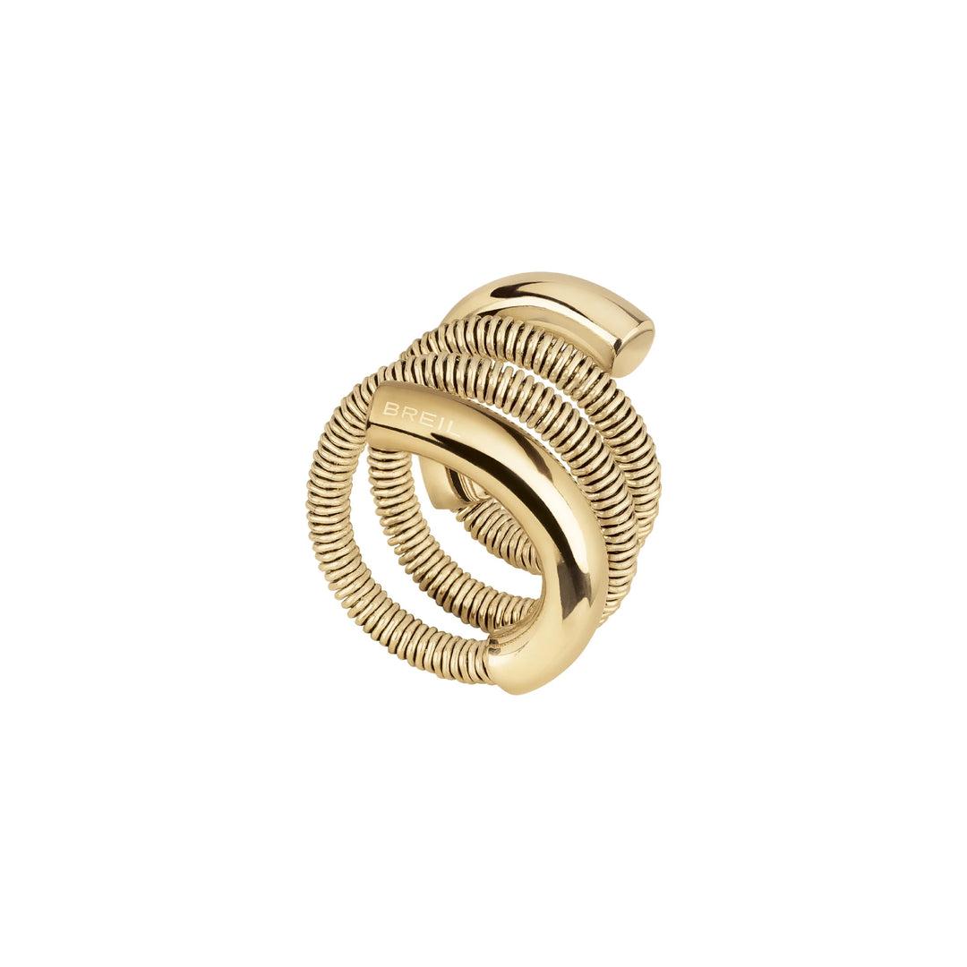 Breil anello New Snake Steel acciaio finitura IP gold TJ3082