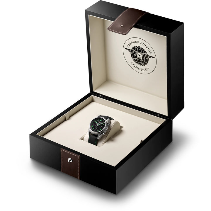 Longines orologio Spirit Pioneer Edition 42mm nero automatico titanio L3.829.1.53.2