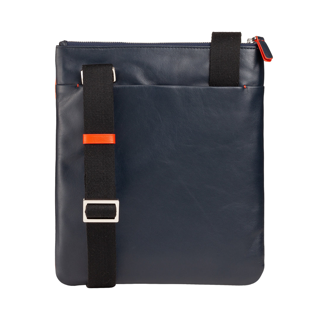 DuDu Bolso bandolera de cuero con cremallera Zip, bolso de hombro diseño compacto en cuero genuino de color y correa ajustable