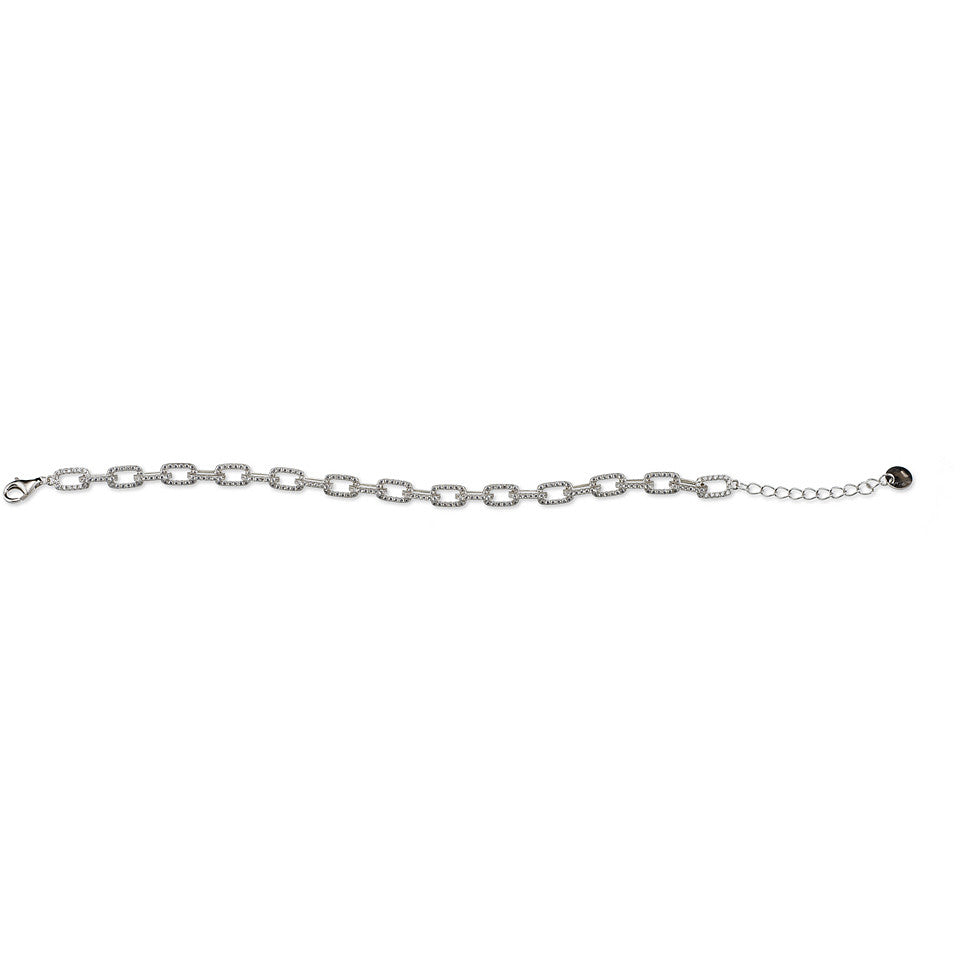 Sovereign chain bracelet light silver 925 cubic zirconia J6557