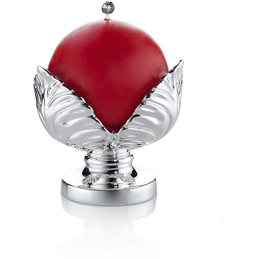 Ottavian candle Pumo 10cm resin silver wax red 31469RM