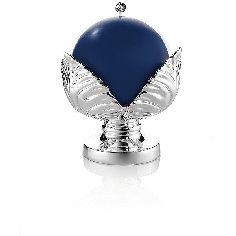 Vela Octavia Pumo resina de 8 cm cera de plata azul 31469BP