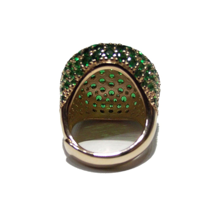 Anillo Capodagli Morositas plata 925 acabado PVD oro amarillo cuarzo verde esmeralda CPD-ANE-ARG-0001-VE - Capodagli 1937