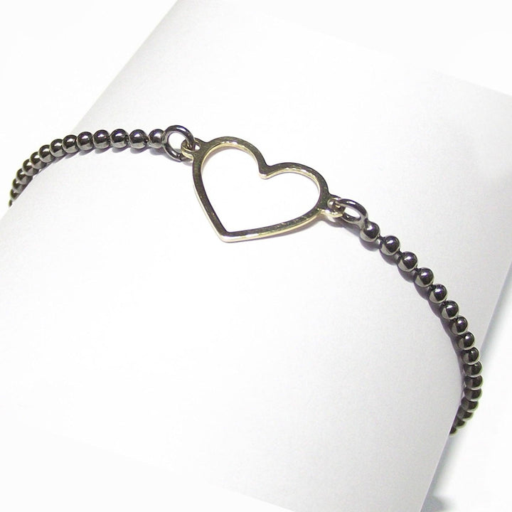 Capodagli bracciale Cuore Love oro giallo 18kt argento 925 finitura PVD nero CPD-BRA-ARG-0011-N - Capodagli 1937