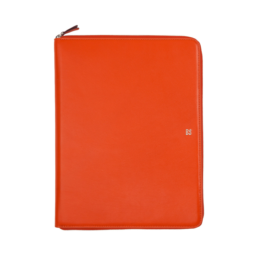 DUDU Cartella Portadocumenti A4 in Pelle Portablocco da Ufficio Cartellina Porta Tablet iPad Multicolore con Zip