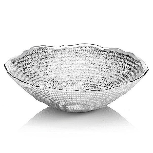 Ottaviani Bowl centro de mesa Infinity 16 cm H.5.5,5 cm de cristal plateado 800385