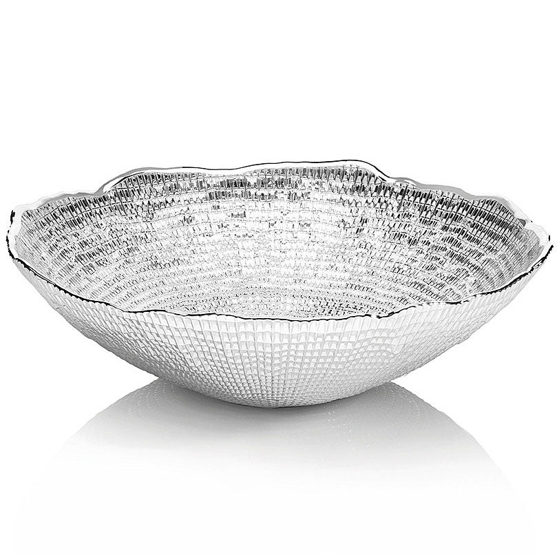 Ottaviani Bowl centro de mesa Infinity 25 cm H.7 cm de cristal plateado 800386