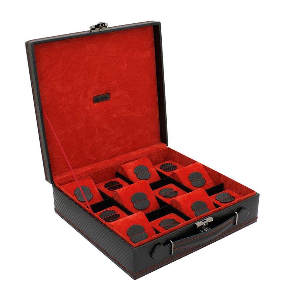 Friedrich23 bedruckte Uhrenbox für 12 Plätze Schwarz 32054-2 - Capodagli 1937