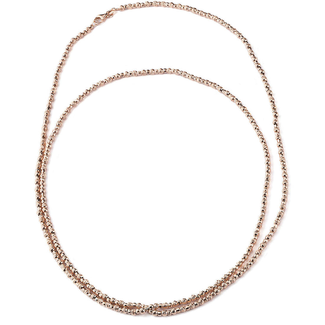 Soberano collar de plata pura 925 acabado PVD oro rosa J4787