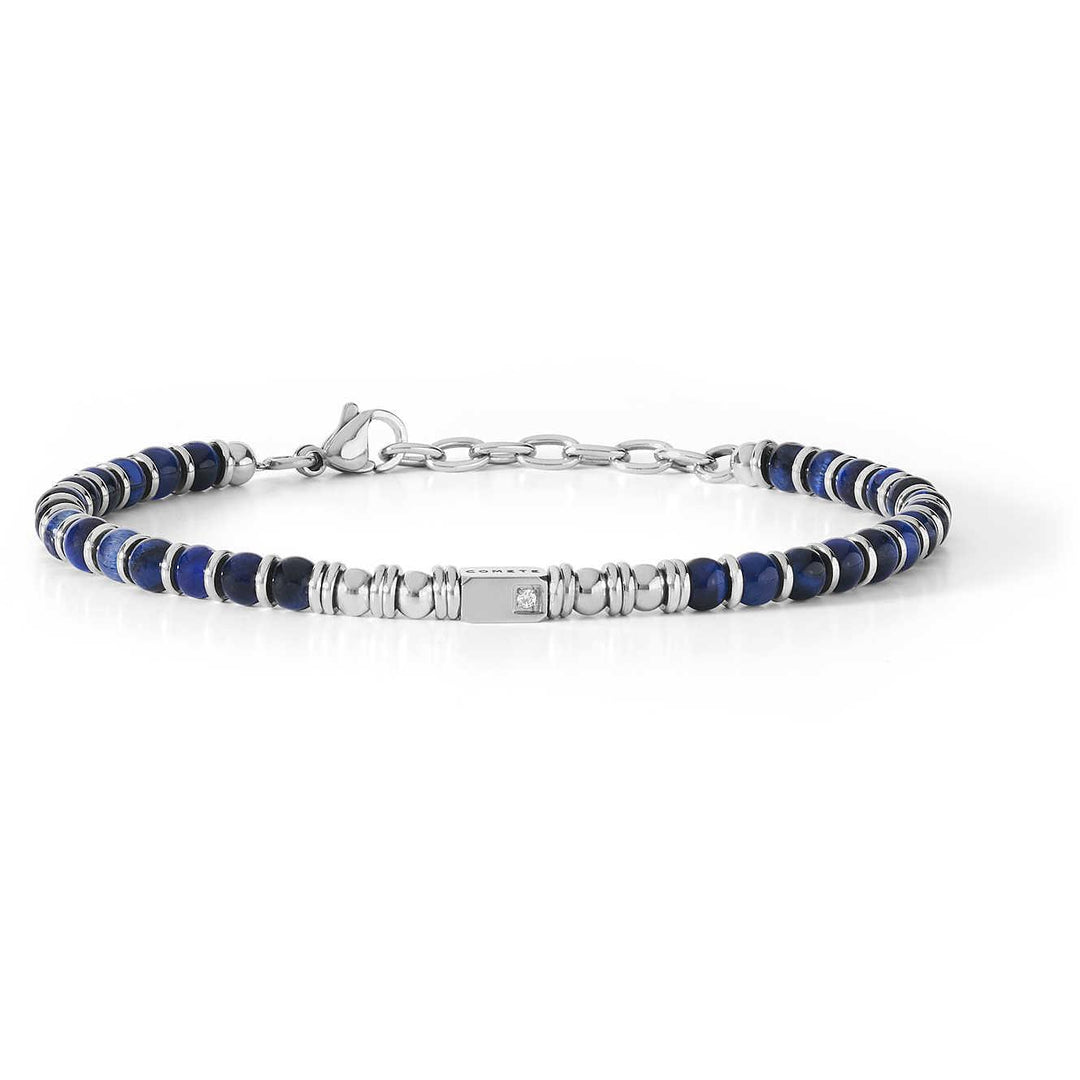 Comete bracciale District 21cm agata blu acciaio zircone UBR 887 - Gioielleria Capodagli