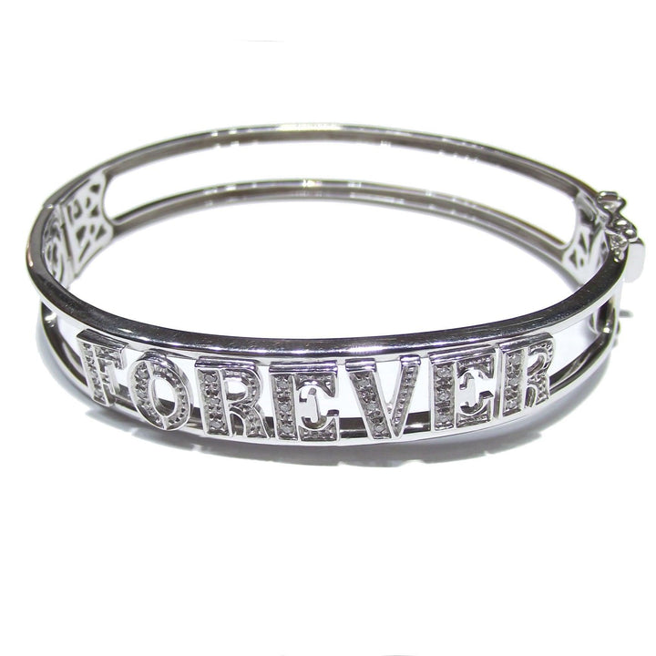 Davite & Delucchi bracciale rigido Forever oro bianco 18kt diamanti 0,13ct 0026BR - Capodagli 1937