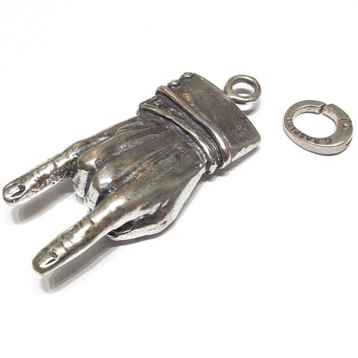 Charm Giovanni Raspini Mano Corna Grande plata 925 6890 - Joyas Capodagli