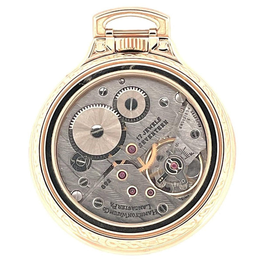 Reloj de bolsillo Hamilton Lancaster 51 mm blanco cuerda manual acero PVD acabado oro amarillo 613212 - Capodagli 1937