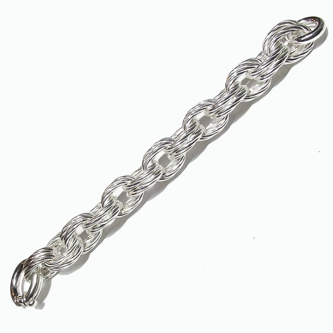 Idandi bracciale Anelli Doppi Ovali 20cm argento 925 BR-ARG-0002 - Gioielleria Capodagli