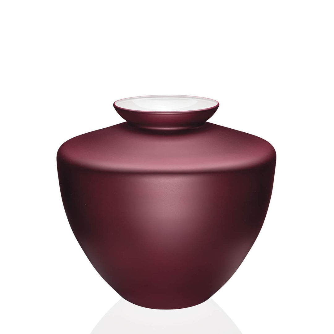 IVV Capalbio vase h 22cm glass with opaque red decoration 8716.2 - Capodagli 1937