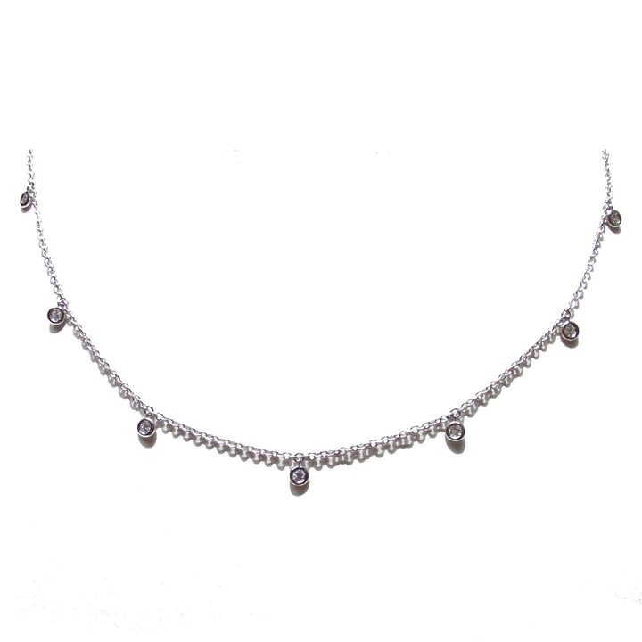 Halskette aus 18 Karat Weißgold, 3,50 g, Linsen mit Diamanten von 0,213 ct, Farbe F, Reinheit Sl 0317Gl – Gioielleria Capodagli