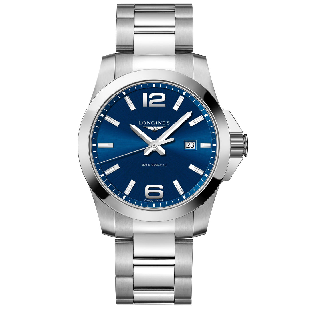 Longines orologio Conquest 43mm blu acciaio quarzo L3.760.4.96.6 - Gioielleria Capodagli