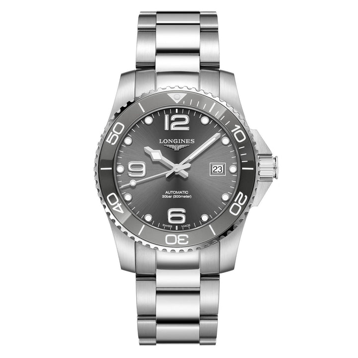 Longines orologio HydroConquest ceramic 41mm grigio automatico acciaio L3.781.4.76.6 - Gioielleria Capodagli