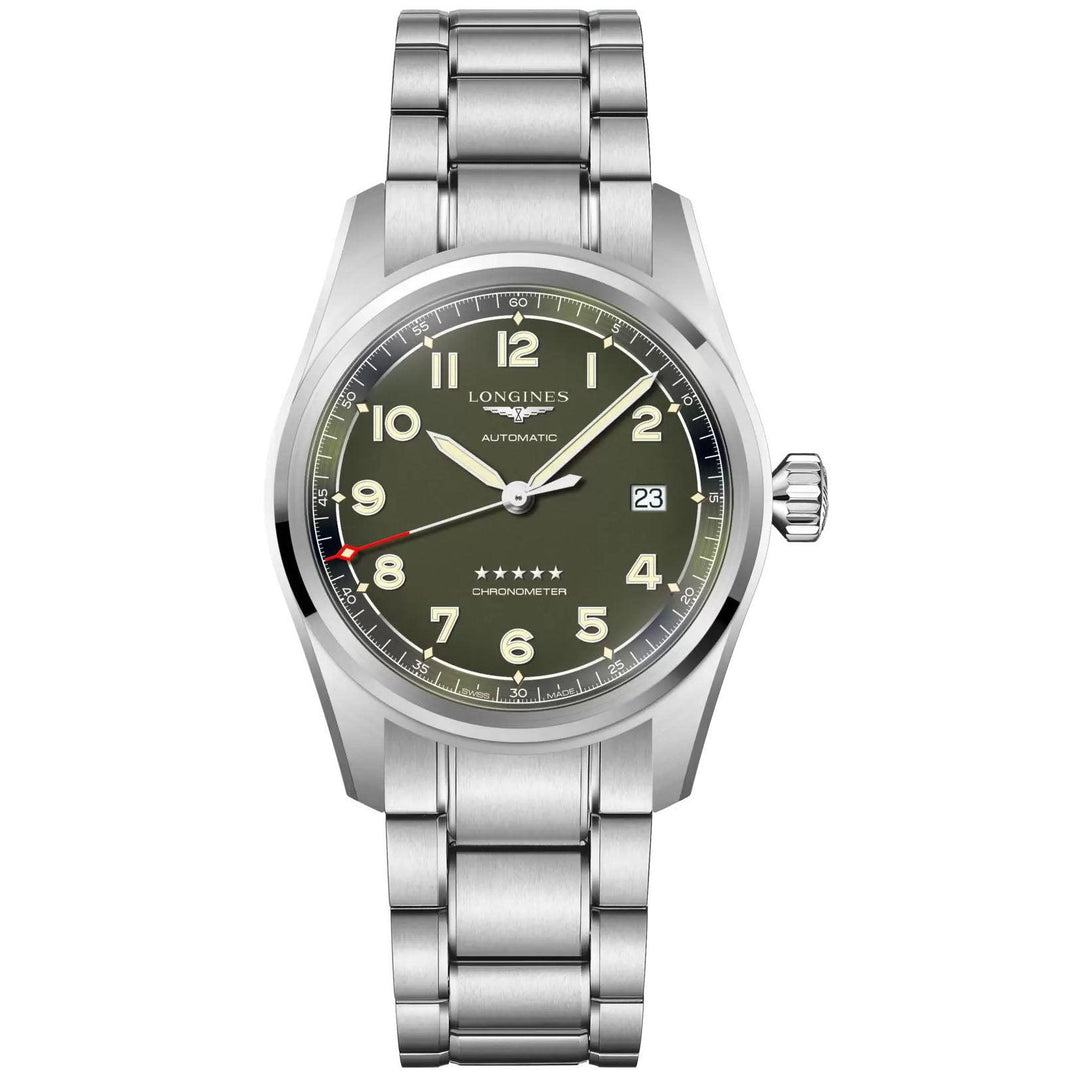 Longines orologio Spirit 40mm verde matt automatico acciaio L3.810.4.03.6 - Capodagli 1937