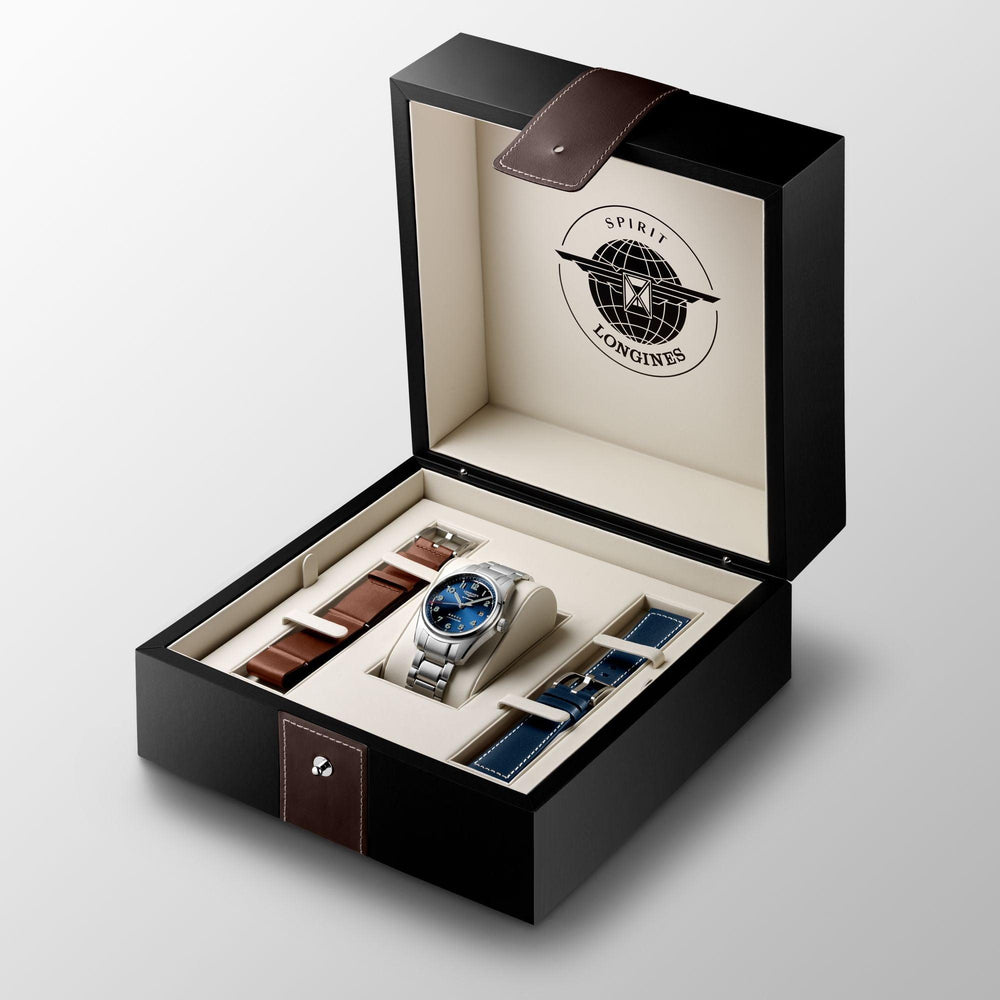 Longines-Uhr Spirit Prestige Edition 40 mm blauer Automatikstahl L3.810.4.93.9 – Capodagli 1937