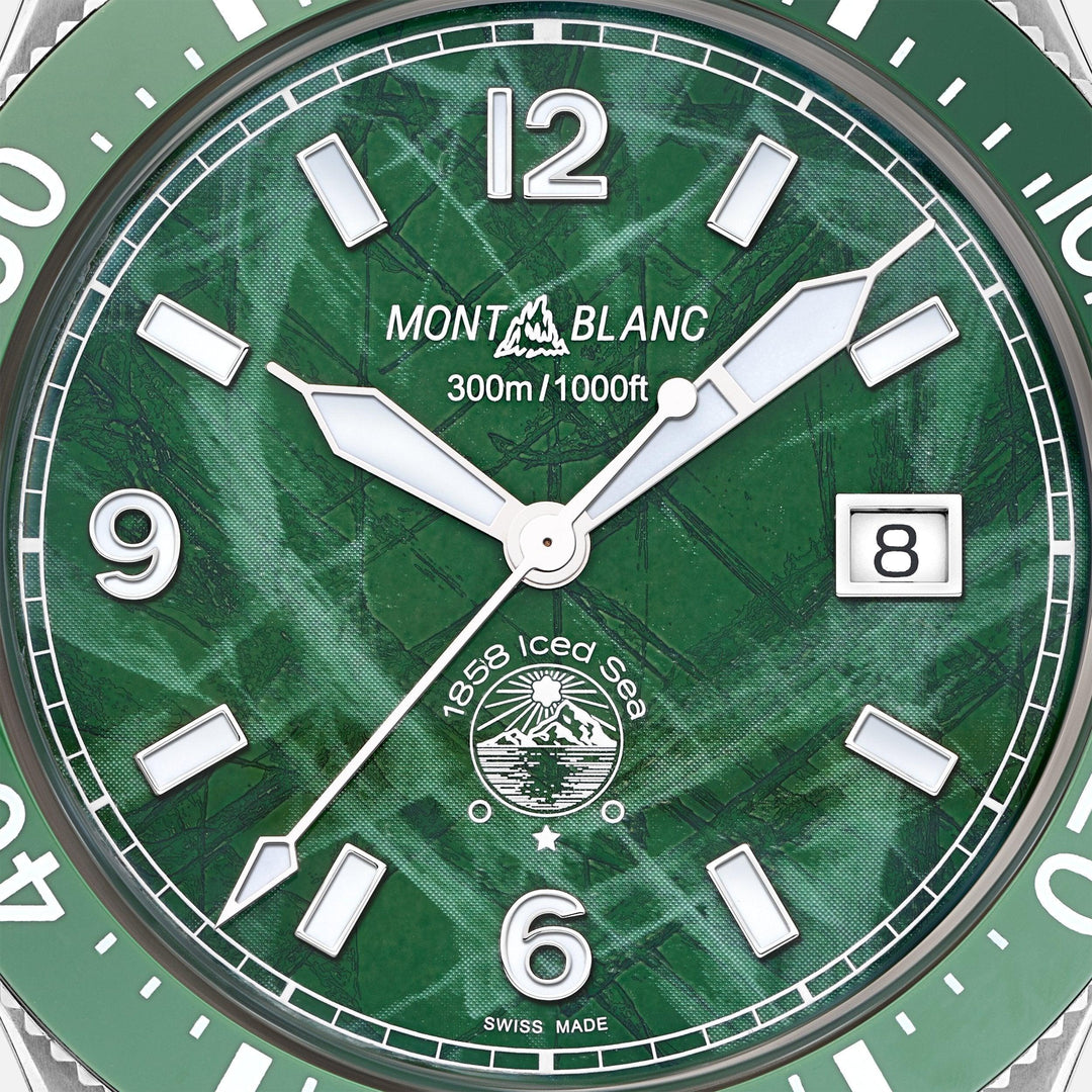 Montblanc orologio 1858 Ice Sea Automatic Date 41mm verde automatico acciaio 129765 - Capodagli 1937