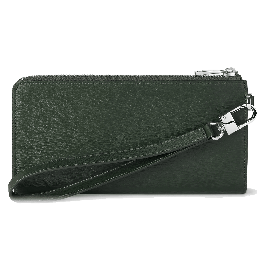 Montblanc portafoglio lungo 12 scomparti Meisterstück 4810 Deep Forest verde con cerniera e cinturino da polso amovibile 129249 - Capodagli 1937